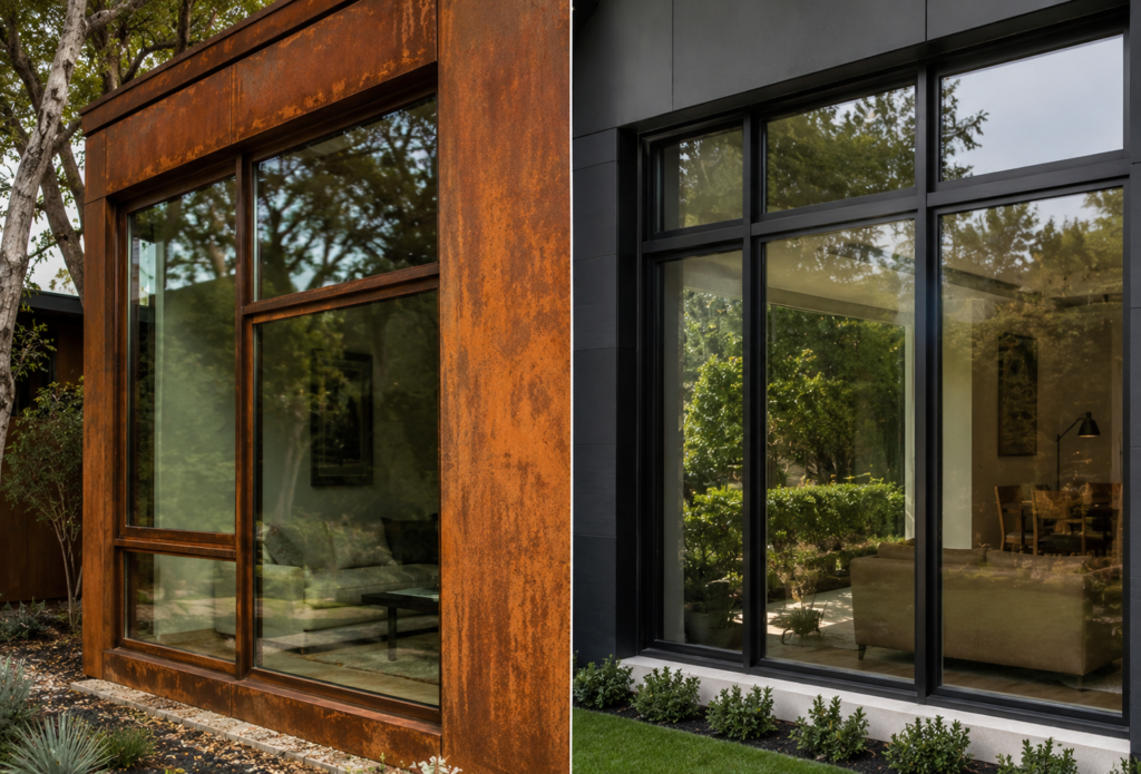 Corten steel vs powder coated steel
