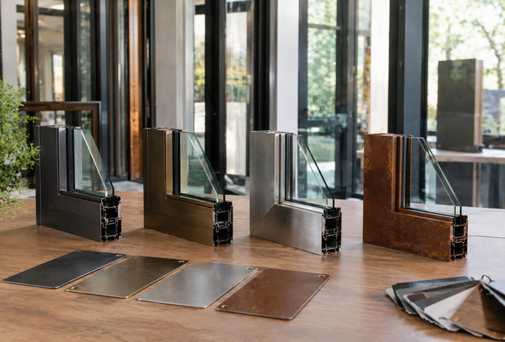steel, bronze and stainless window frames