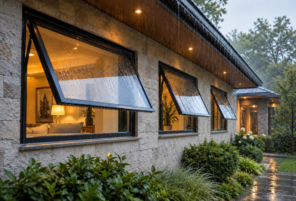 Steel and aluminum awning windows